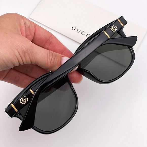 Gucci GG0637SK 001 Sunglasses Black Grey Anti-Reflective Unisex main image 11